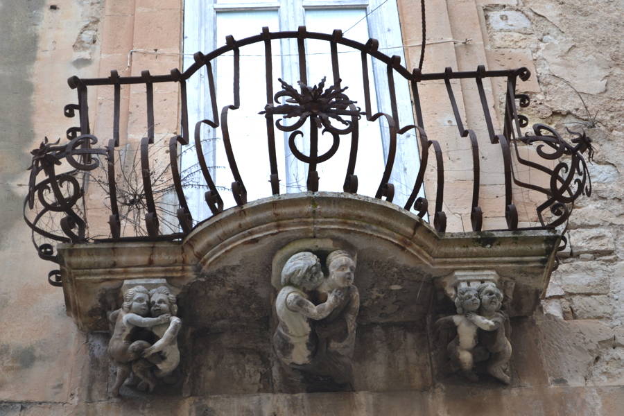 Balcony in a Sicilian Baroque town