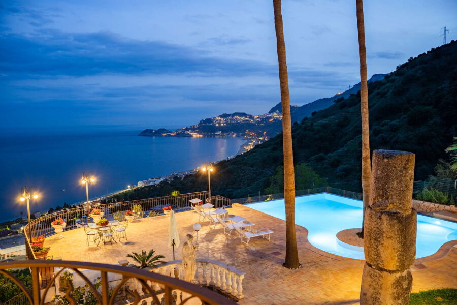 VillaLetojanni-TaorminaArea-PoolevEningView-ScentOfSicily