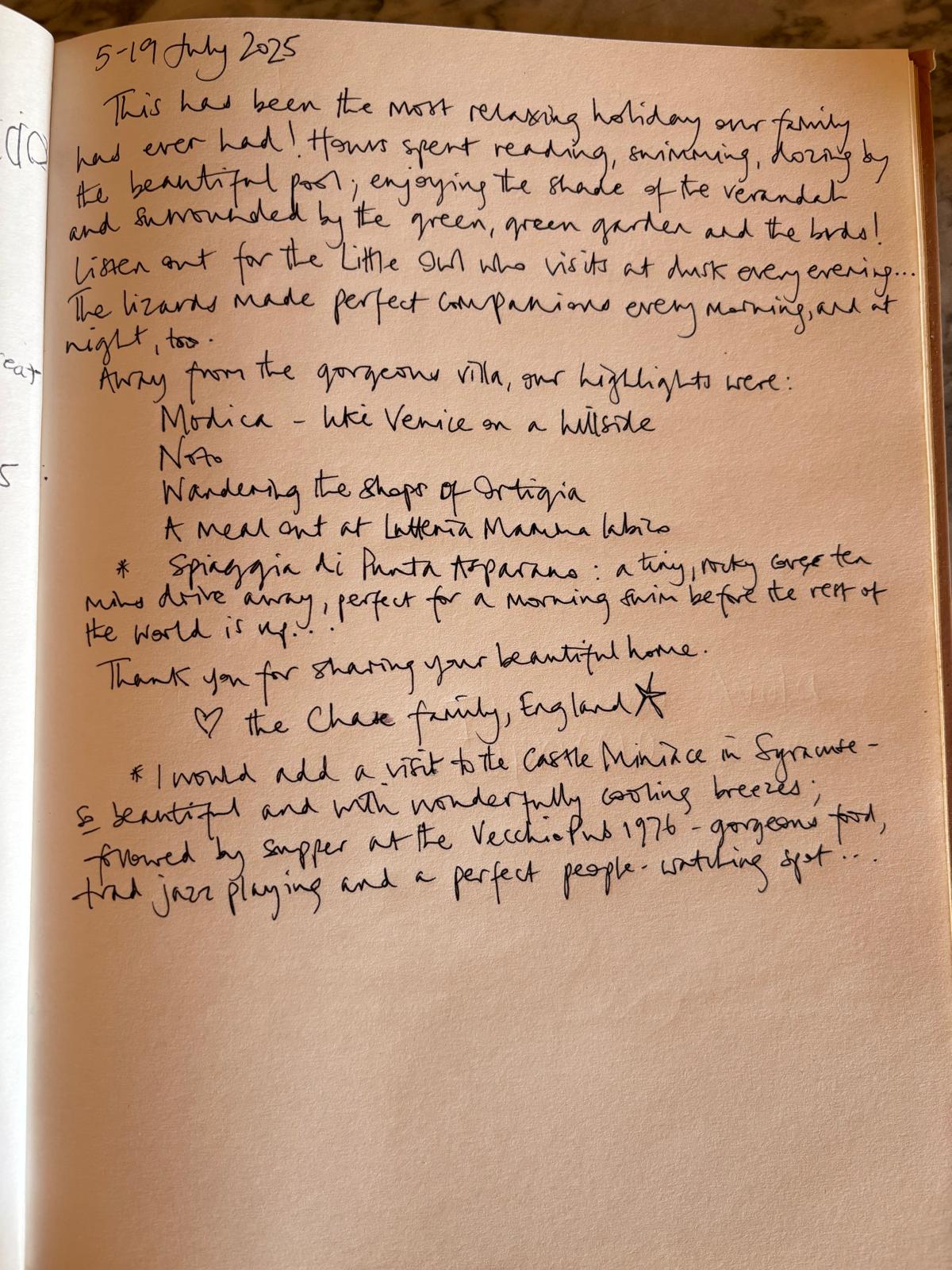 photo by Sarah Family Review Guest Book and AirBnB