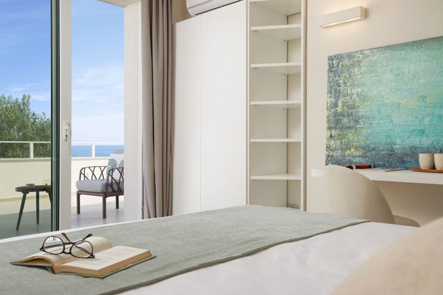 Fourth bedroom with sea view at Sicily villa Azure Essence – Scent of Sicily